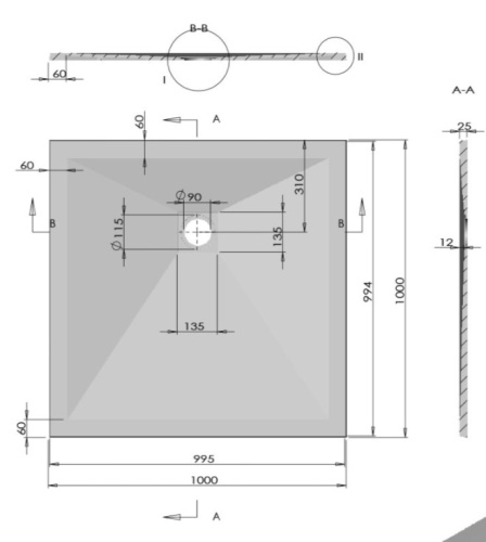 Душевой поддон Vincea VST-4SR1010A