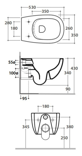 Унитаз подвесной Globo Daily DNS02BI