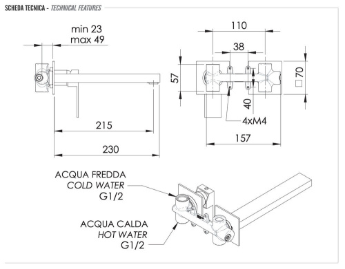Смеситель для раковины Remer Q-Design QD15PL