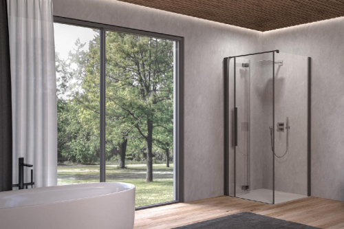 Душевая дверь Kolpa-San Polaris Fold D 80-L black transparent 516240