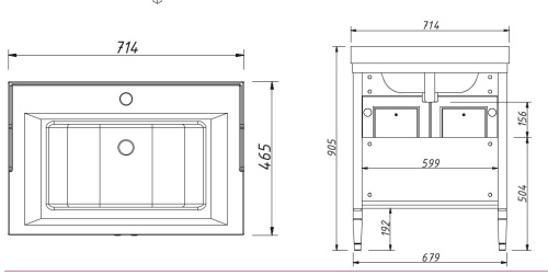 Тумба напольная Caprigo Albion 70 10311-B074