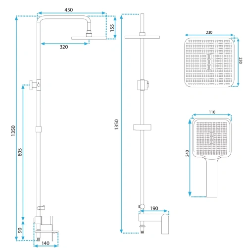 Душевая система Rea Storm chrom P4882