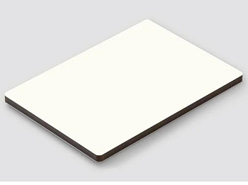 Компакт-плита 600*485 (белый матовый с черной кромкой)