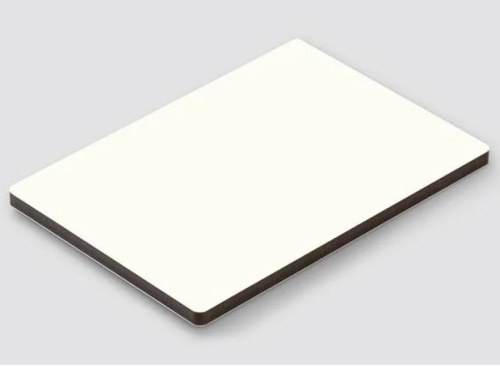 Компакт-плита 600*355 белый матовый с черной кромкой