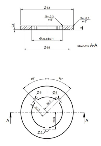 Восстановительная кольцевая гайка для скрытого монтажа QuadroDesign RR062-AS