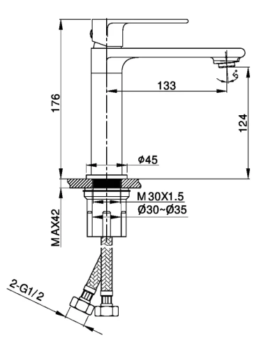 Смеситель для раковины Vincea Vogue VBF-1V1MB