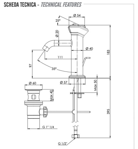 Смеситель для раковины Remer Element ET10