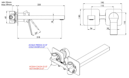 Смеситель для раковины Remer Slash SL15PLXV, сталь