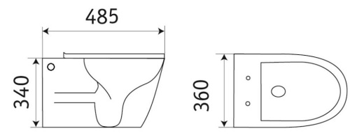 Унитаз подвесной Ceramalux B2330B