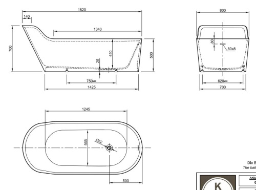 Ванна отдельностоящая Knief K.Stone Pearl 0600-050-01