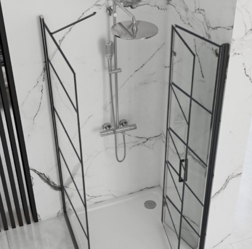 Душевая стенка Rea Molier Black 90 K8531