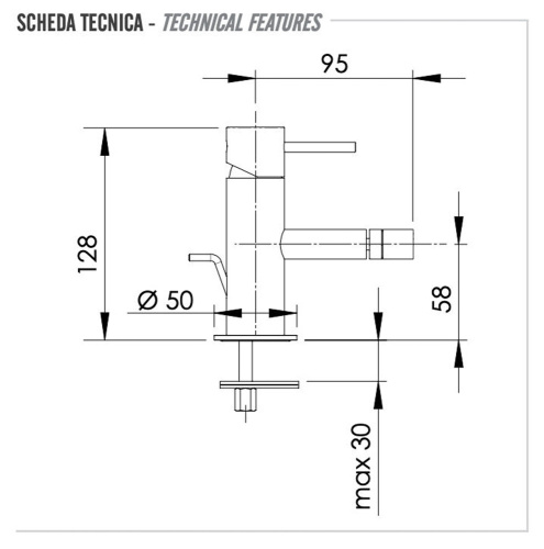 Смеситель для биде Remer X Style X20BG, золото брашированное