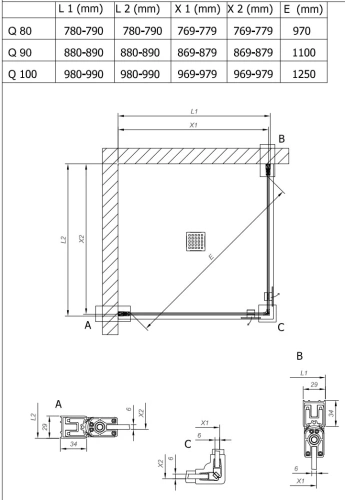 Душевой уголок Kolpa-San Andromeda Q 100 silver brill transparent 516470