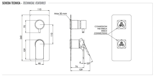 Смеситель для душа Remer Infinity I92KBBG, золото брашированное
