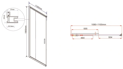 Душевой уголок Vincea Garda VSS-1G1112CLB