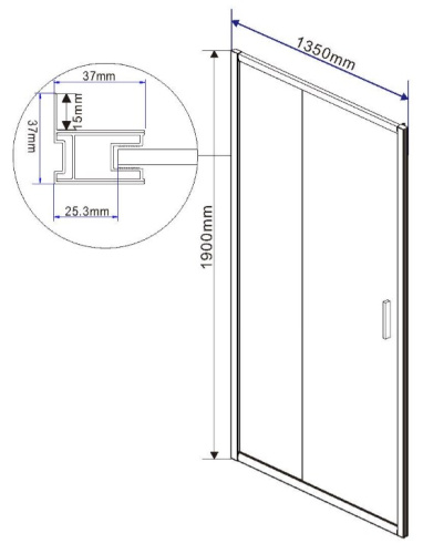 Душевая дверь Vincea Garda VDS-1G135CLG