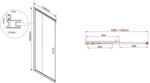 Душевой уголок Vincea Garda VSS-1G9011CLG