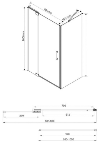 Душевой уголок Vincea Extra VSR-1E809010CL
