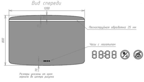 Зеркало Caprigo Софт 120 2063HW