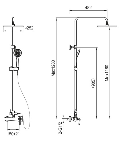 Душевая система Ahti Turku TU315000
