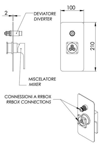 Смеситель для душа Remer Absolute AU09KBBG, золото брашированное