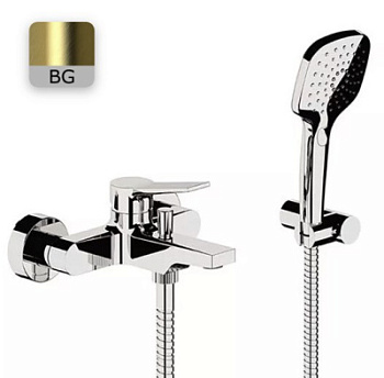 Смеситель для ванны Remer Slash SL02BG, золото брашированное