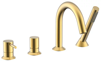 Смеситель на борт ванны Nemo Round NM-2352BG brush gold