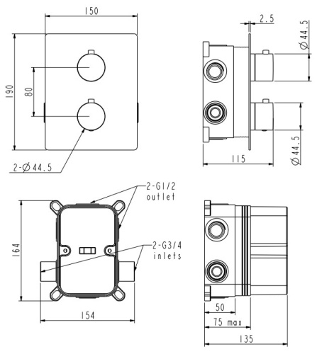 Смеситель для душа Nemo Round NM-2358BN brush nickel