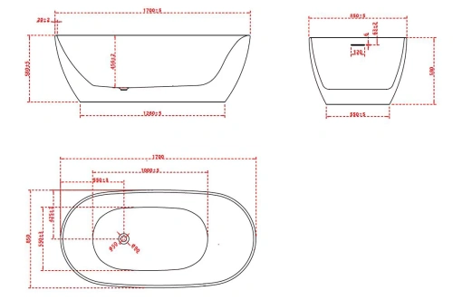 Ванна акриловая Vincea VBT-601-1700