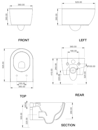 Унитаз подвесной GSG Ceramic Design Like Ebano Matt LKWCSO028