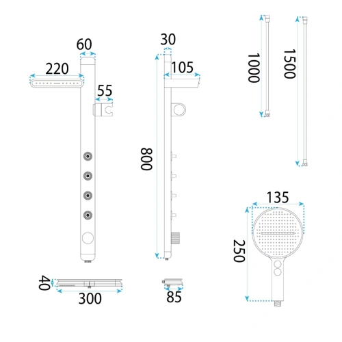 Душевая система Rea Karl Tytan P4880