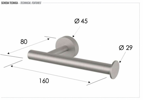 Бумагодержатель Remer INOX SSXI61, нержавеющая сталь