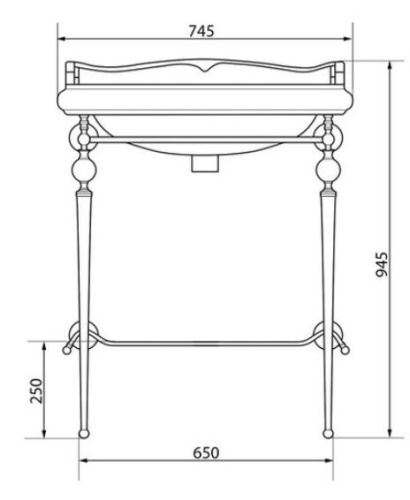 Консоль под раковину Caprigo 7064/73-ORO