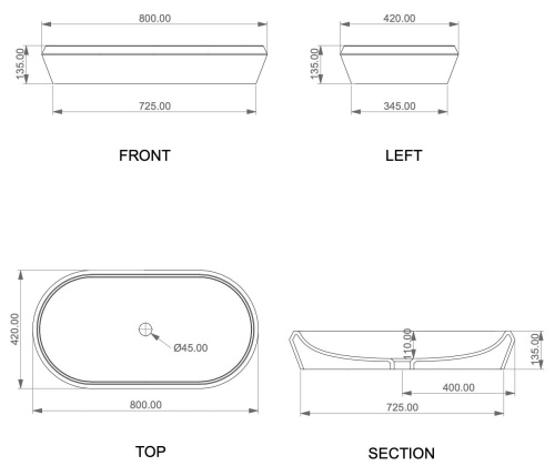 Умывальник GSG Ceramic Design Cruise CRLAVOV80000