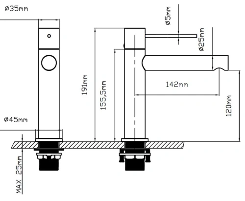 Смеситель для раковины Vincea Aspire VBF-4AS01CH