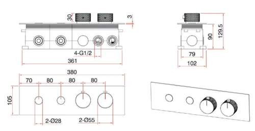 Смеситель для душа Nemo NM-8051BGM brush gun metal