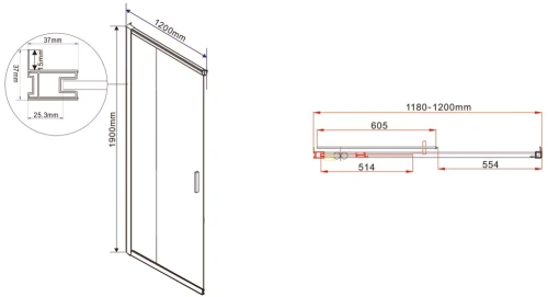 Душевой уголок Vincea Garda VSS-1G9012CL