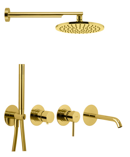 Душевая система Remer X Style X96D3SETDO, золото глянцевое