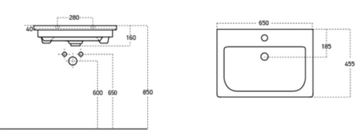Умывальник Caprigo Soft 65 SF 65