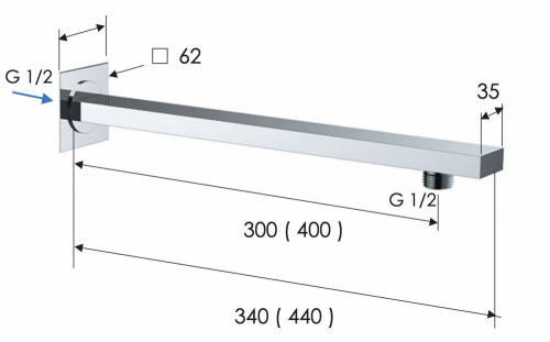 Кронштейн 30 см Remer 348Q30DO, золото глянцевое