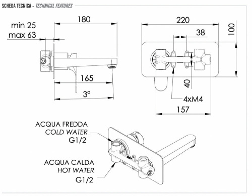 Смеситель для раковины Remer Class Line L15