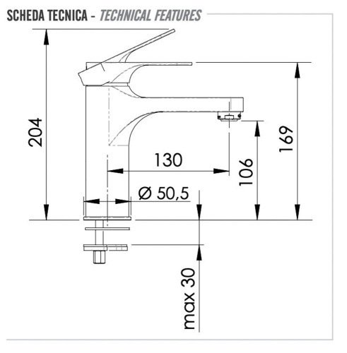 Смеситель для раковины Remer Class Line L11L