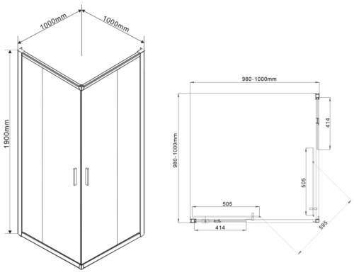 Душевой уголок Vincea Garda VSS-1G100CLB