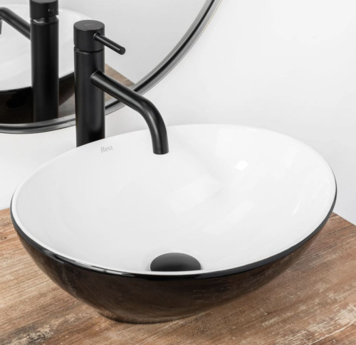 Умывальник Rea Sofia White Black U8749