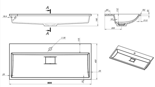 Тумба подвесная Vela Бриз 80П под Absolute TU28346