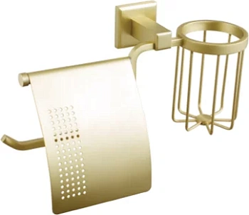 Бумагодержатель с держателем освежителя воздуха Vivi Felice FL1007-S ORO OPACO