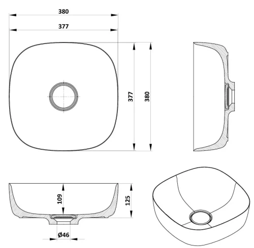 Раковина Kolpa-San Lux 380 ON kerrock 108 864110