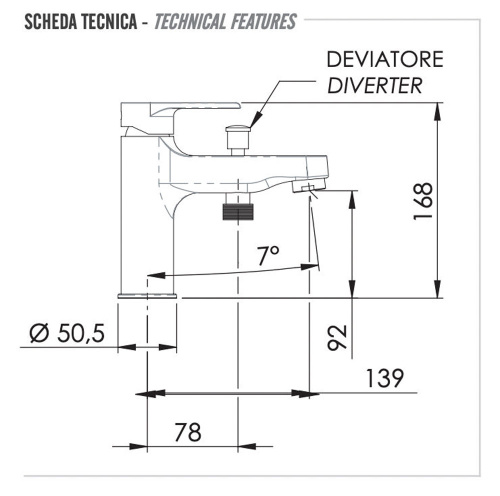 Смеситель для ванны Remer Winner W04