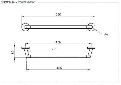 Полотенцедержатель 40 см Remer Guest GS40BO, белый матовый 