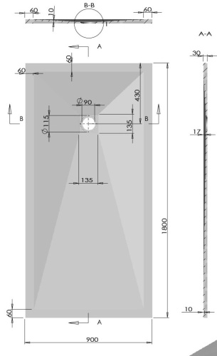Душевой поддон Vincea VST-4SR9018W